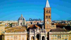 Clock and Bells at Church in Rome Italy