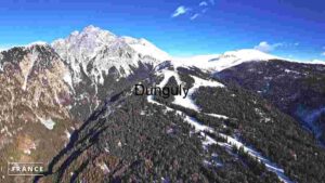 At Home Aerial View of Snow-Capped French Alps