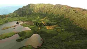 At Home Aerial View of Lush Volcanic Crater Lake