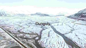 At Home Aerial View of Snow-Covered River Delta