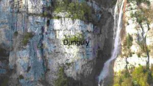 At Home Majestic Waterfall Cascading Down a Rocky Cliffside