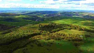 At Home Aerial View of Verdant Landscape with Distant Mountains