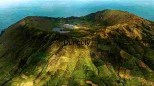 At Home Aerial View of a Volcanic Crater with Farmland