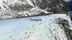 At Home Aerial View of a Snow-Covered Ski Slop
