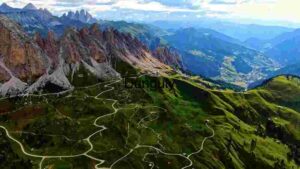 At Home Majestic Mountain Range with Winding Trails