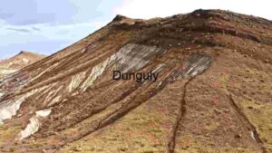 At Home Geologic Strata Exposed on a Hillside