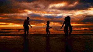 At Home Sunset Silhouettes at the Beach