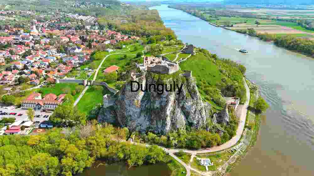 Witness Earth's innate splendor from above. Explore and professionally capture its natural beauty (63) Aerial View of a Majestic Riverside Fortress
