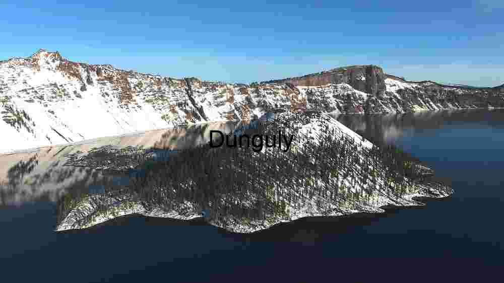 Exploring Cosmic Earth Embracing the Abundant Diversity Across Our Planet's Landscapes (20) Snow-Covered Island in Crater Lake