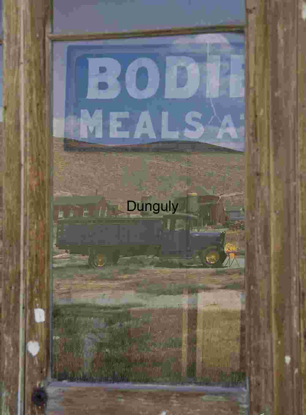 Bodie_Ghost_Town_truck_reflection Reflection of Bodie Ghost Town Through a Window