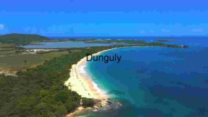 Serene Coastal Landscape with Pristine Beach and Lush Greenery