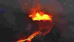 Volcanic Eruption with Flowing Lava