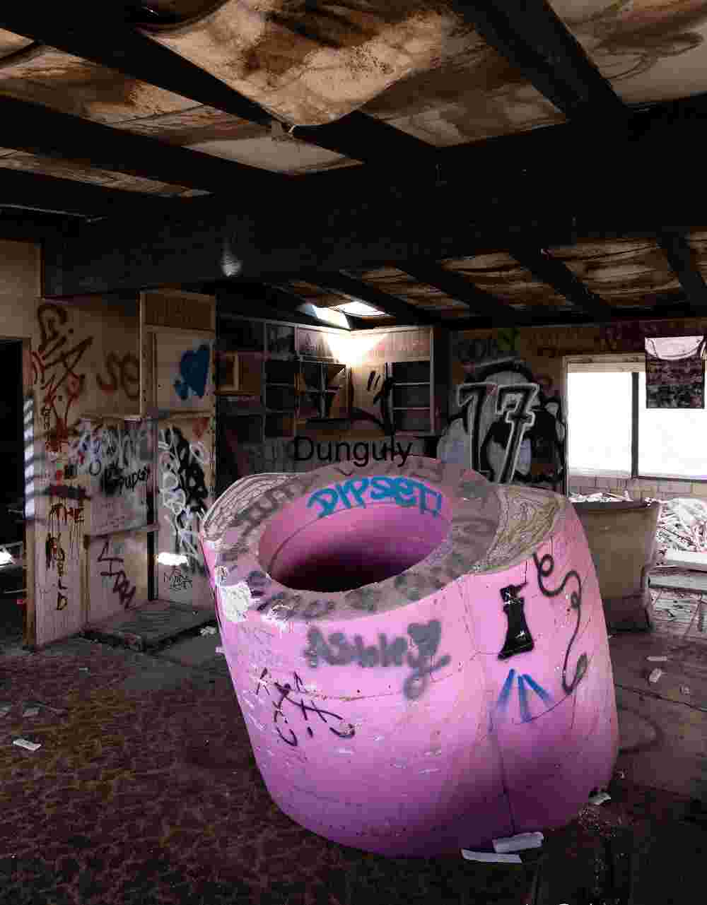 Ashley; Bombay Beach Urban Decay: Graffiti and Industrial Remnants in Abandoned Room