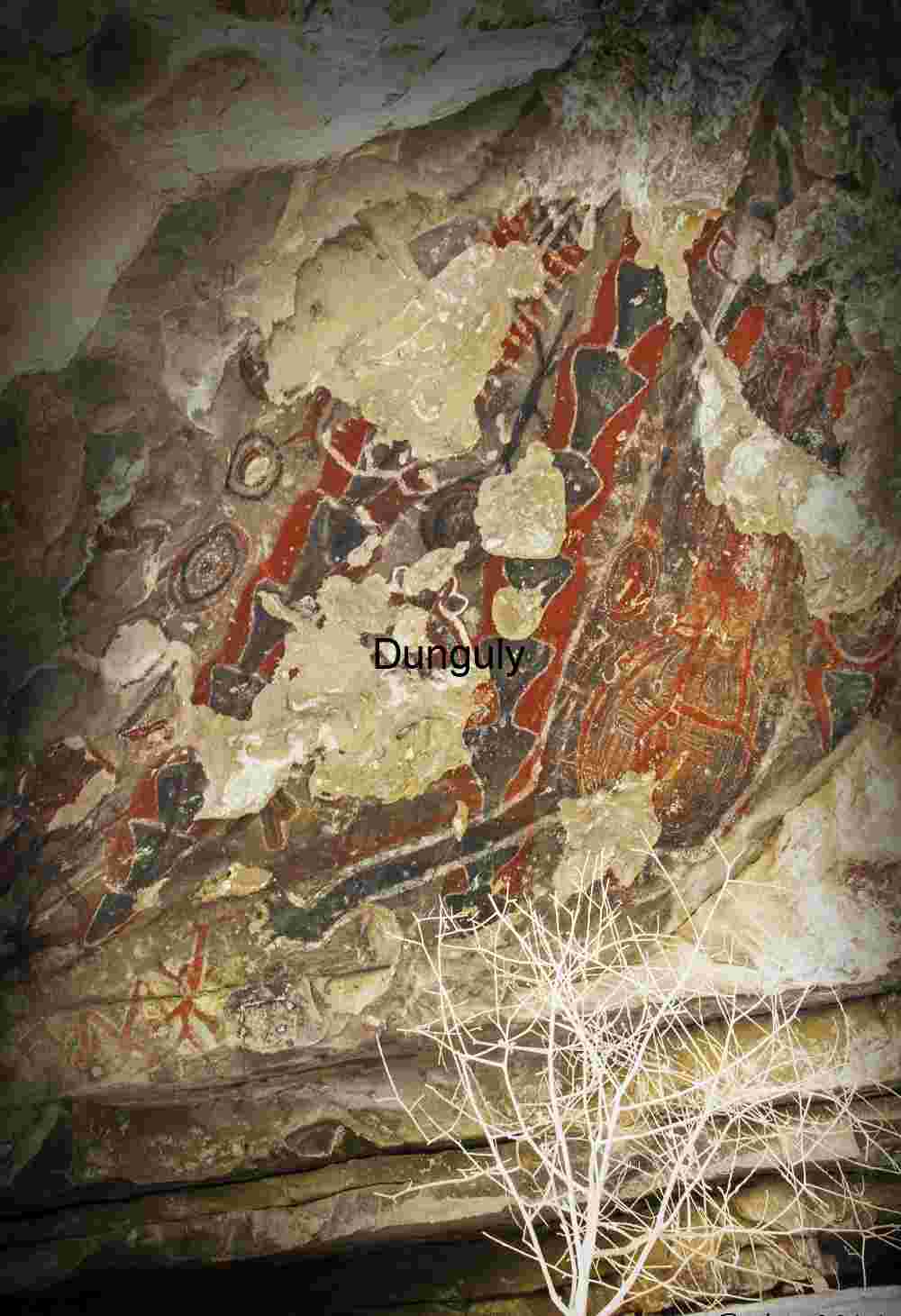 Pictographs at Painted Rock- Carrizo Plains N.M. Ancient Symbols on Weathered Rock Overhang