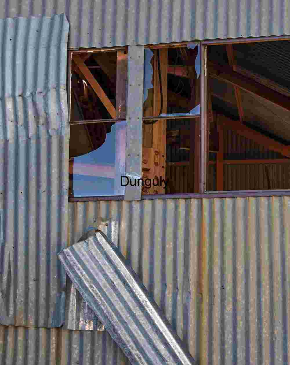Corrugated sidings- Log cabin mine, Lee Vining Fractured View: Corrugated Silence and Shattered Time