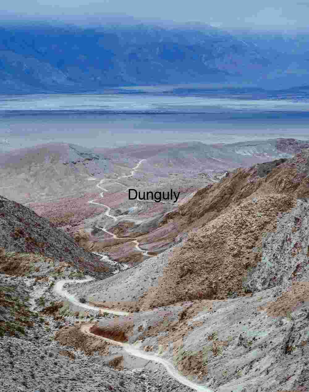 Lippincott mine 4WD road; Saline Valley, California Winding Dirt Road Through Rugged Desert Mountains