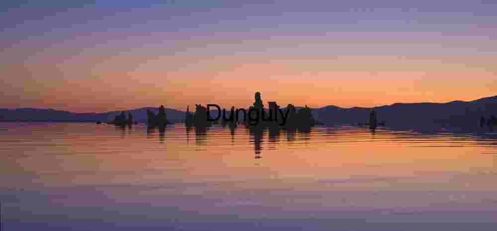 Mono Lake, Tufa before sunrise Tufa Towers Reflected in Mono Lake at Sunset