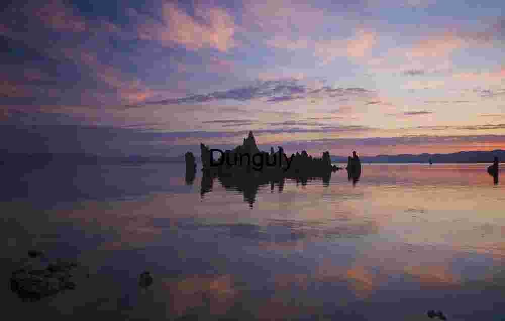 Mono Lake, twighlight cloud reflections Tufa Towers Reflected in Mono Lake at Sunrise