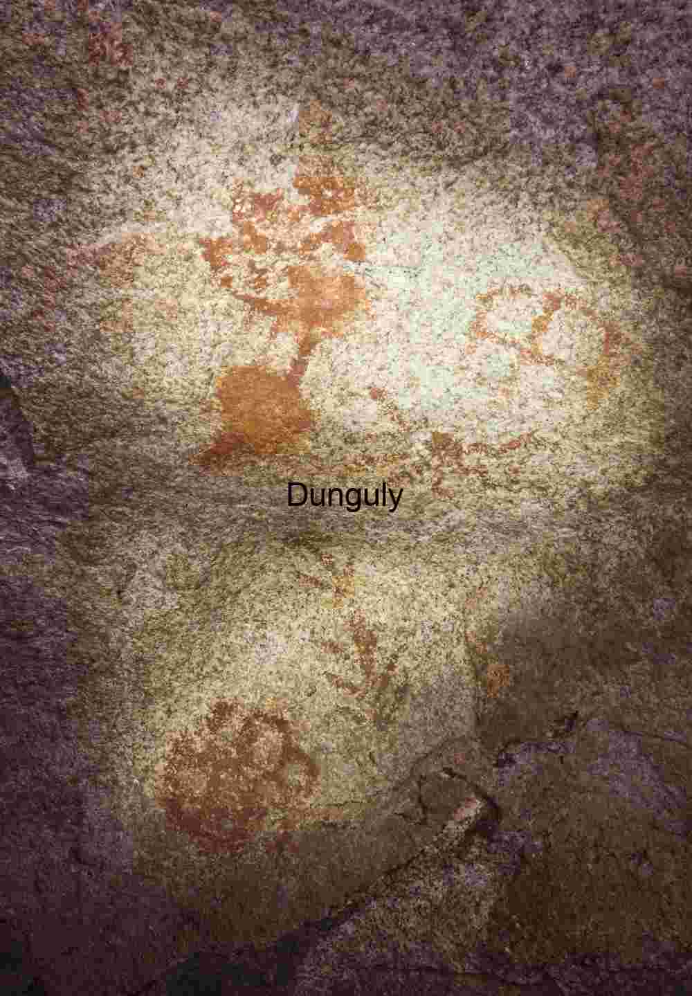 Pictrographs in a hidden cave - Joshua Tree National Park Ancient Cave Art β Symbolic Expressions in Red Ochre