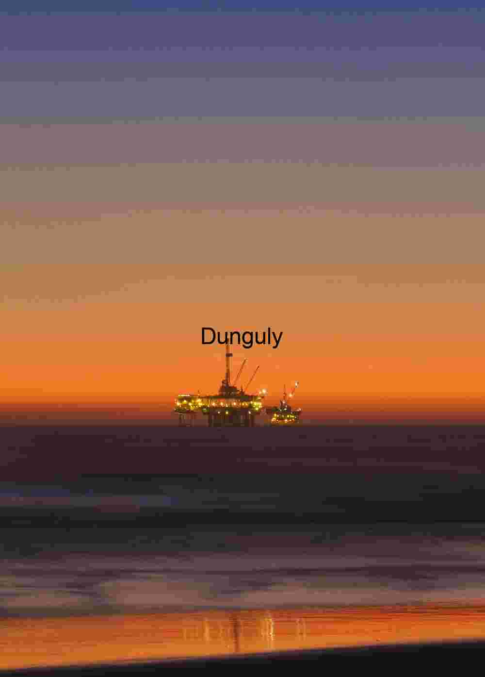Sand reflections - Oil rig, Huntington Beach Burning Horizon: Offshore Oil Rig at Coastal Twilight