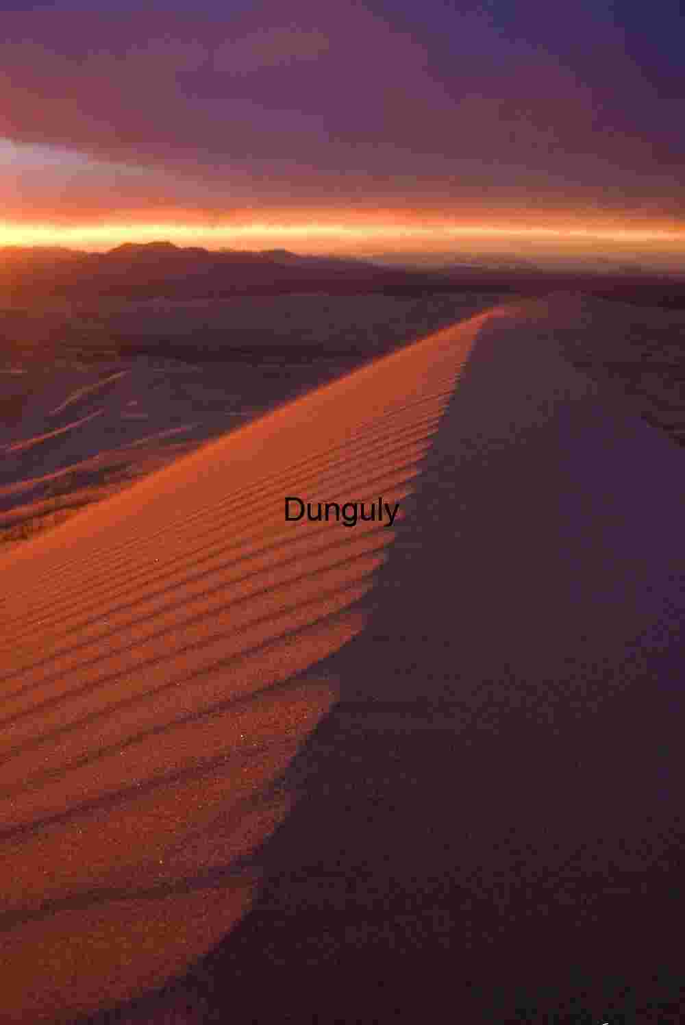 The very top of the Kelso Dunes Sunlit Desert Dune with Dramatic Sky and Wind-Carved Ridges