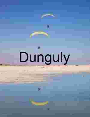 Powered Paragliders Over Desert Lake – Adventure Aerial Photography with Reflections and Mountain Horizon