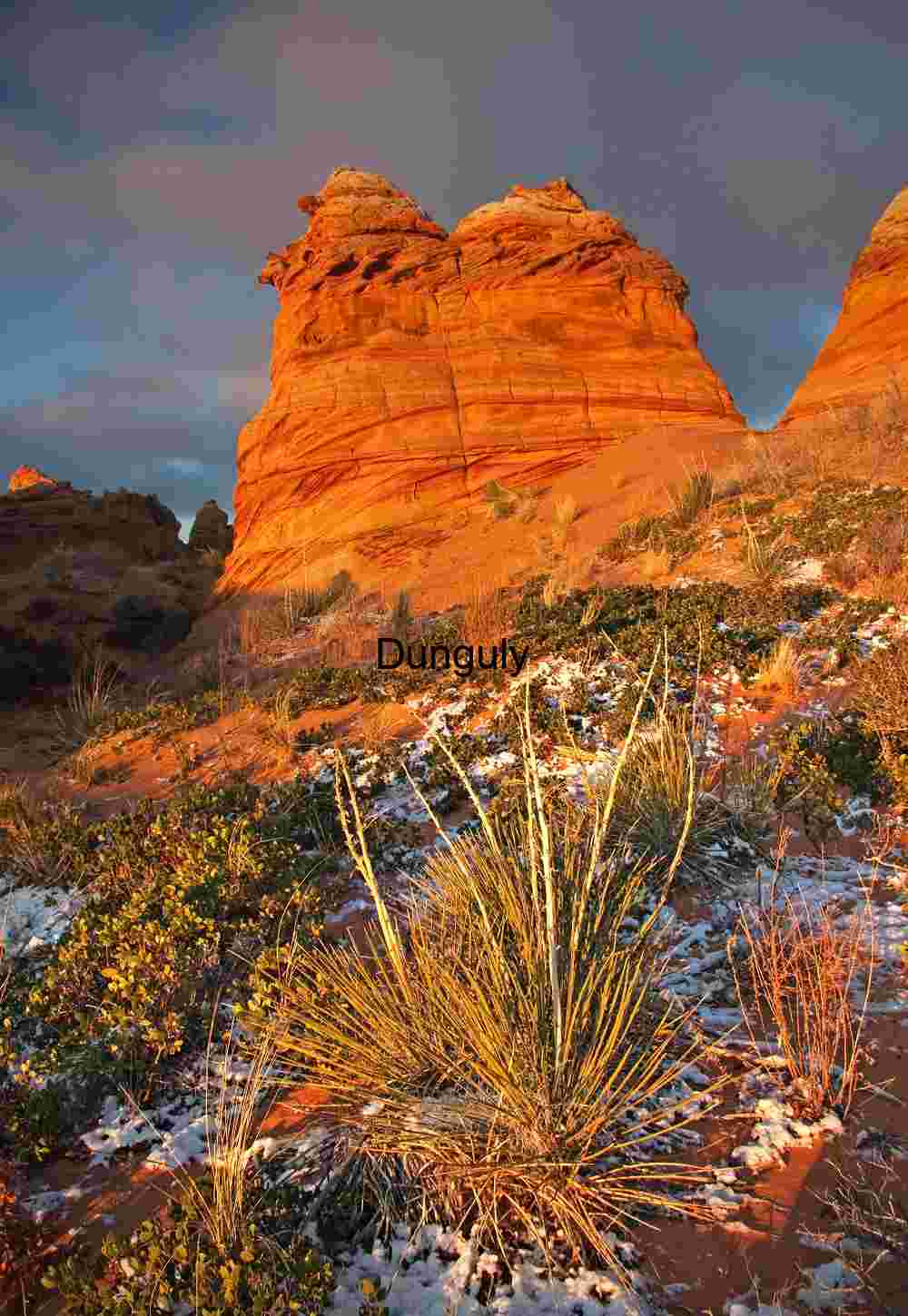 After the srorm, Coyote Buttes South Coyote Buttes South Sunset After Snowfall, Arizona Desert