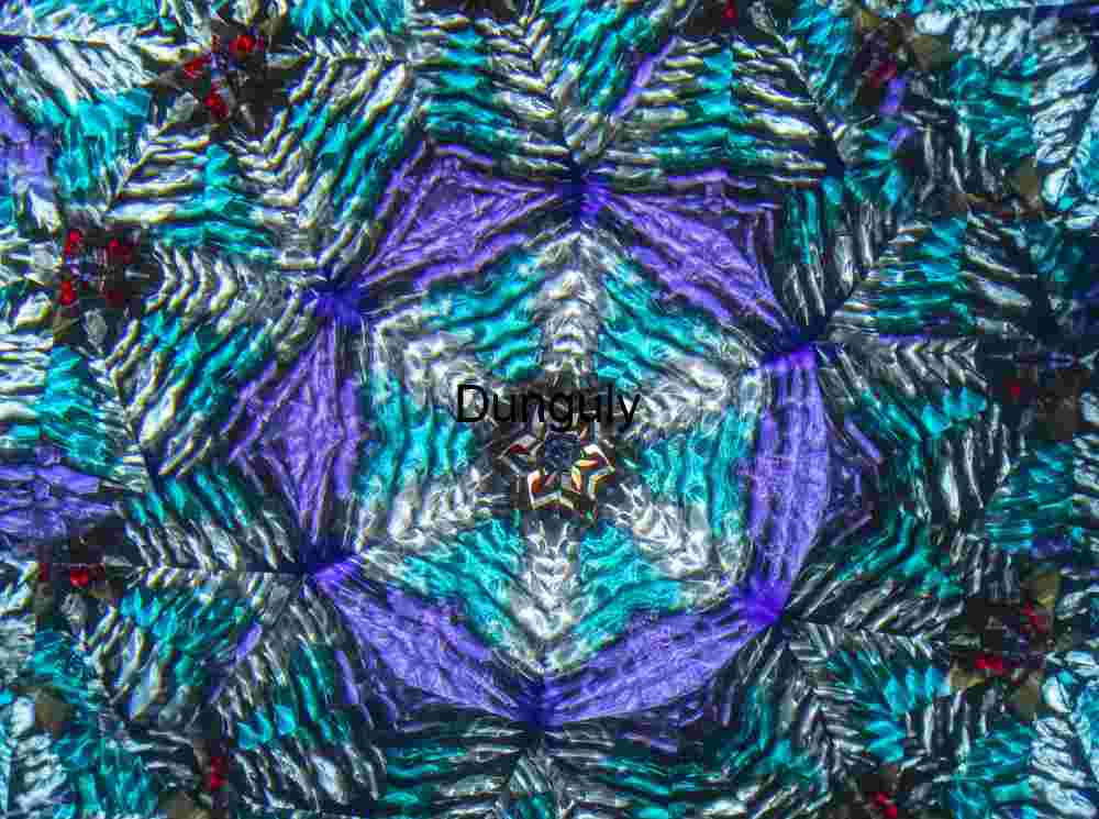 Kaleidoscope #1; John C, Campbell Folk School Abstract Cyan & Purple Kaleidoscope Star Pattern | Art