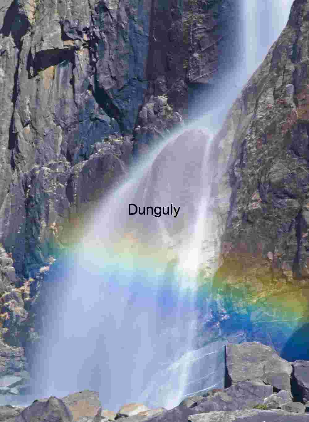 Lower, Yosemite, Falls, rainbow Waterfall Rainbow Close-up: Lower Yosemite Falls Light