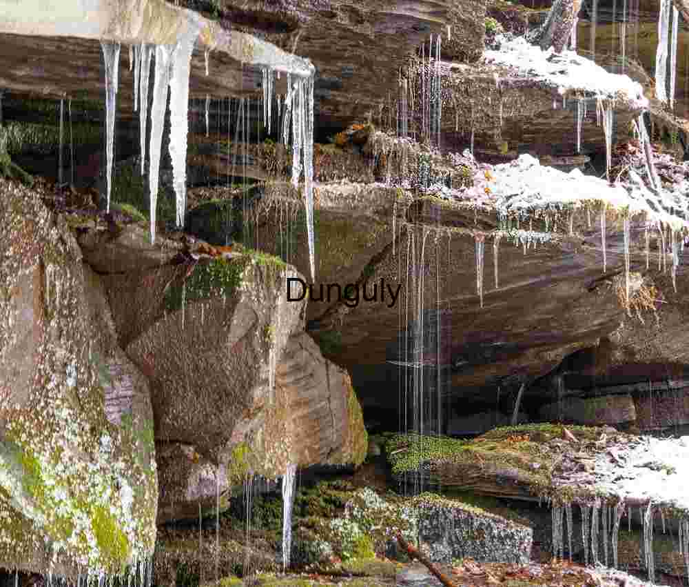 Small waterfall with icicles; GAP trail Small waterfall with icicles; GAP trail