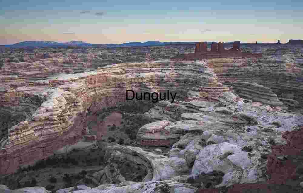 The Maze and Chocolate Bars after sunset, Canyonlands National Park Maze & Chocolate Bars, Canyonlands Sunset Landscape