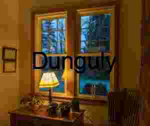 Cozy Porch View in Winter Snow at Dawn