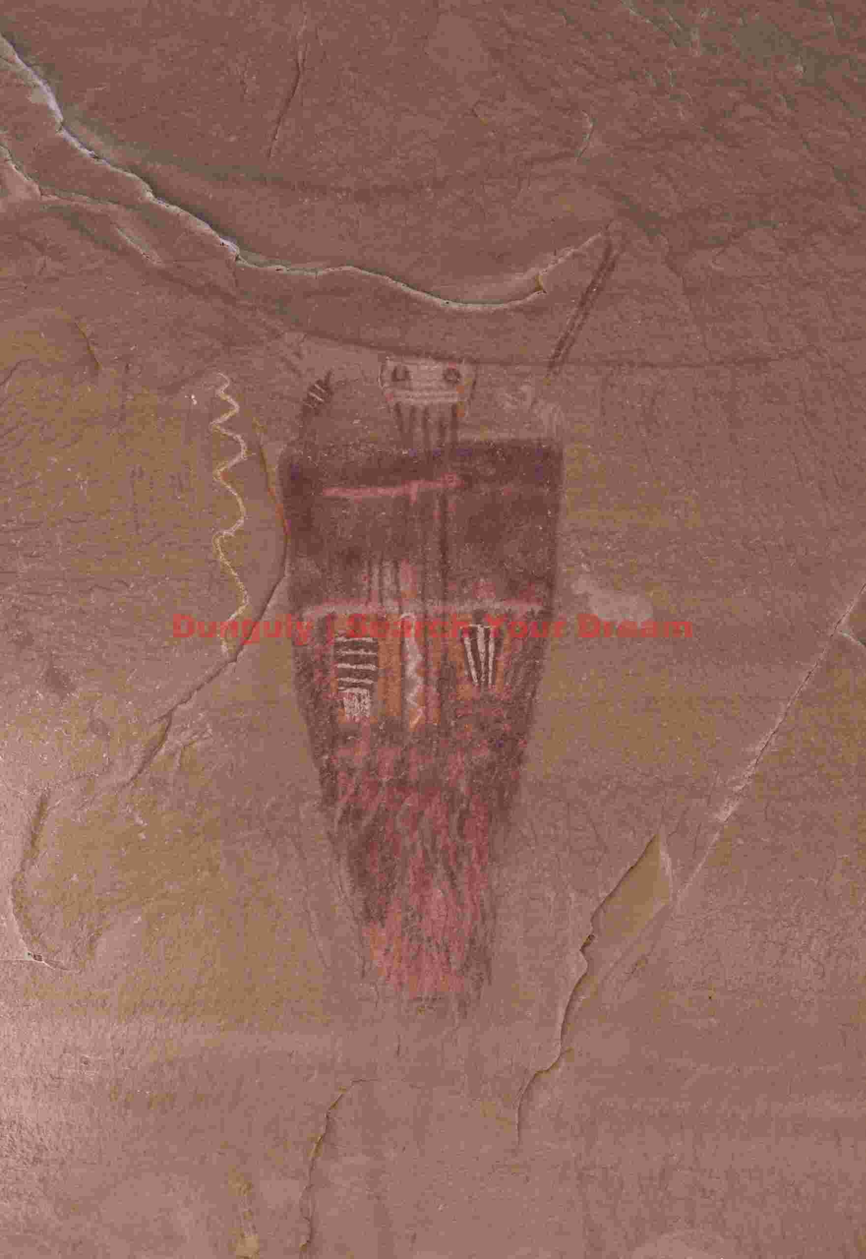 Barrier pictographs detail, Great Gallery, Horseshoe Canyon, Canyonlands N.P. Barrier Canyon Pictographs Detail at Great Gallery
