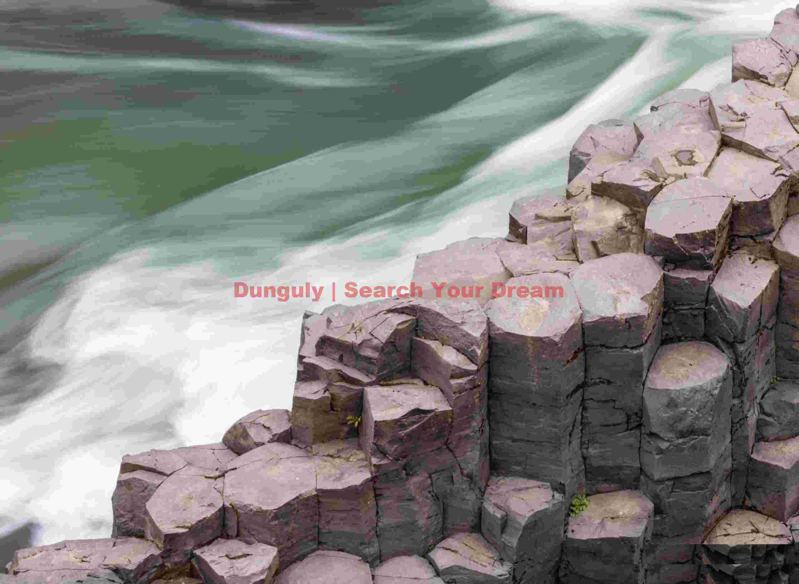 Basalt hexagons and Jökla river; Stuðlagil Canyon Geological Marvel: Basalt hexagons and Jökla river
