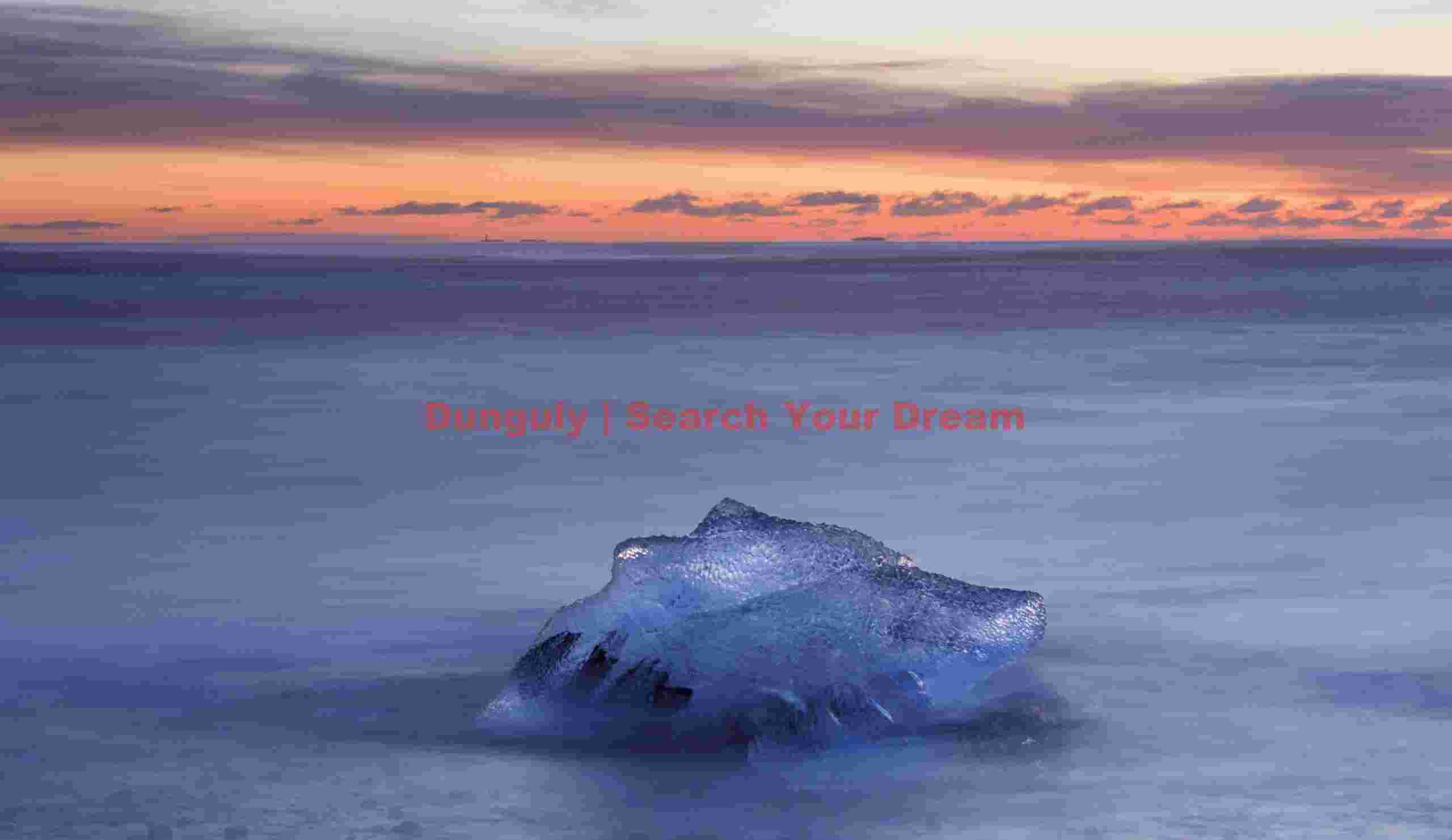 Berg at sea; Jokulsarlon beach, Iceland Glacial Ice Formation at Berg at sea