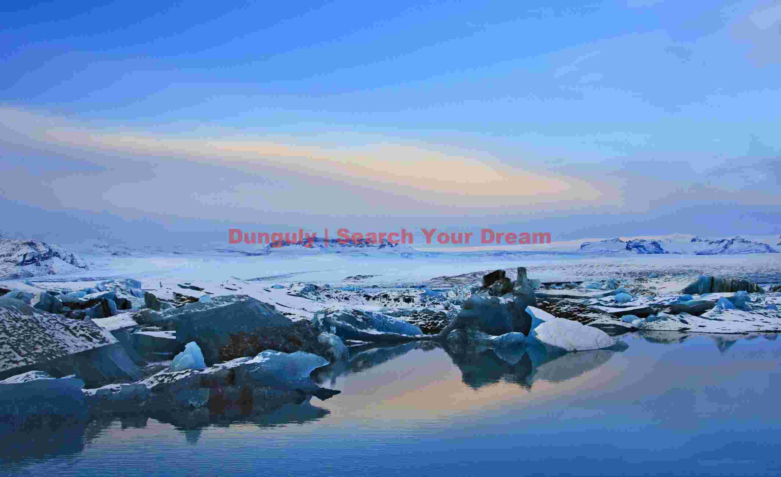 Cloud reflection; Jokulsarlon lagoon, Iceland Glacial Ice Formation at Cloud reflection