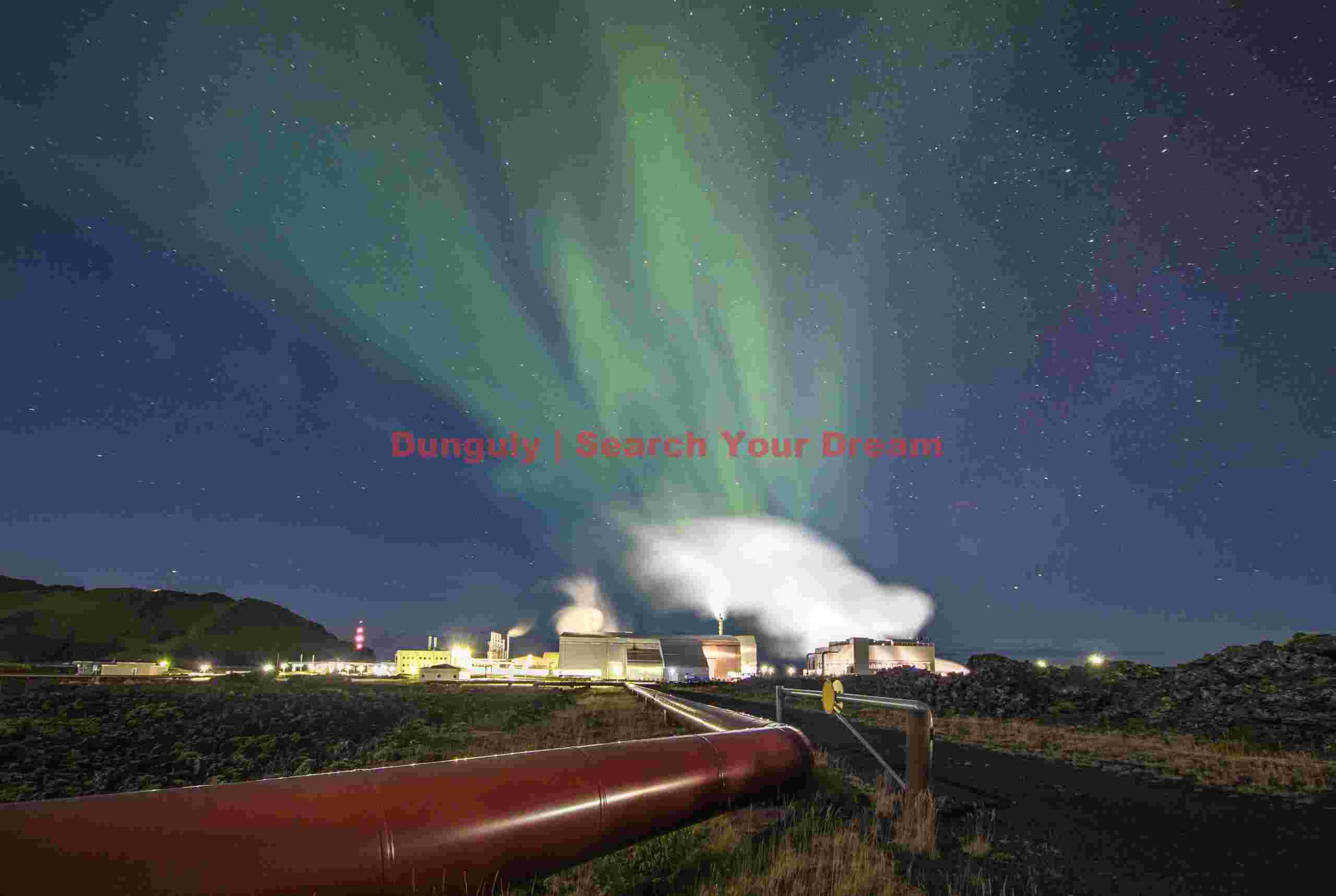 Geothermal pipes with aurora; Geothermal Pipes With Aurora