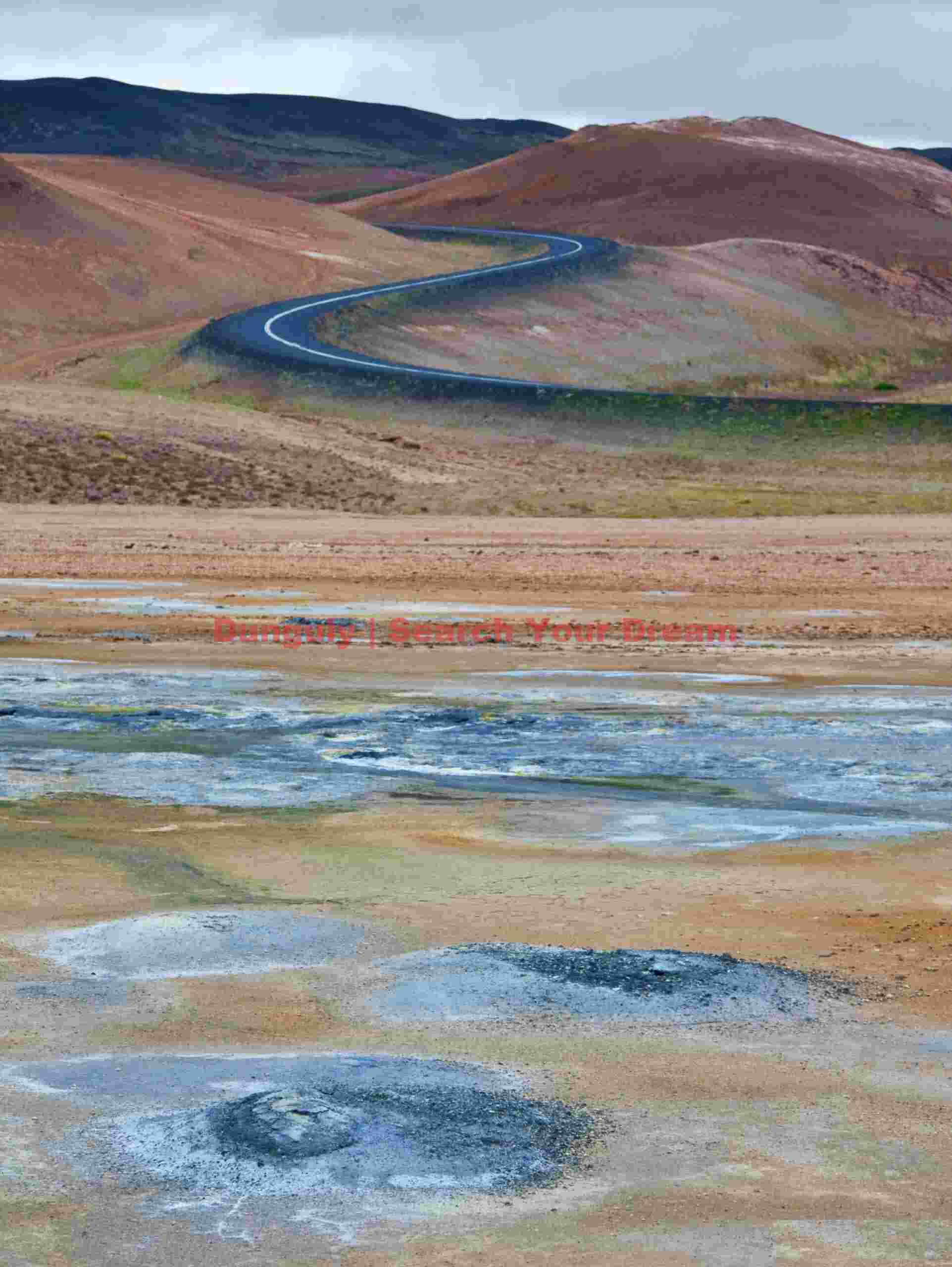 Highway 1 through Hyerir geothermal area Geothermal Wonders: Highway 1 through Hyerir geothermal area