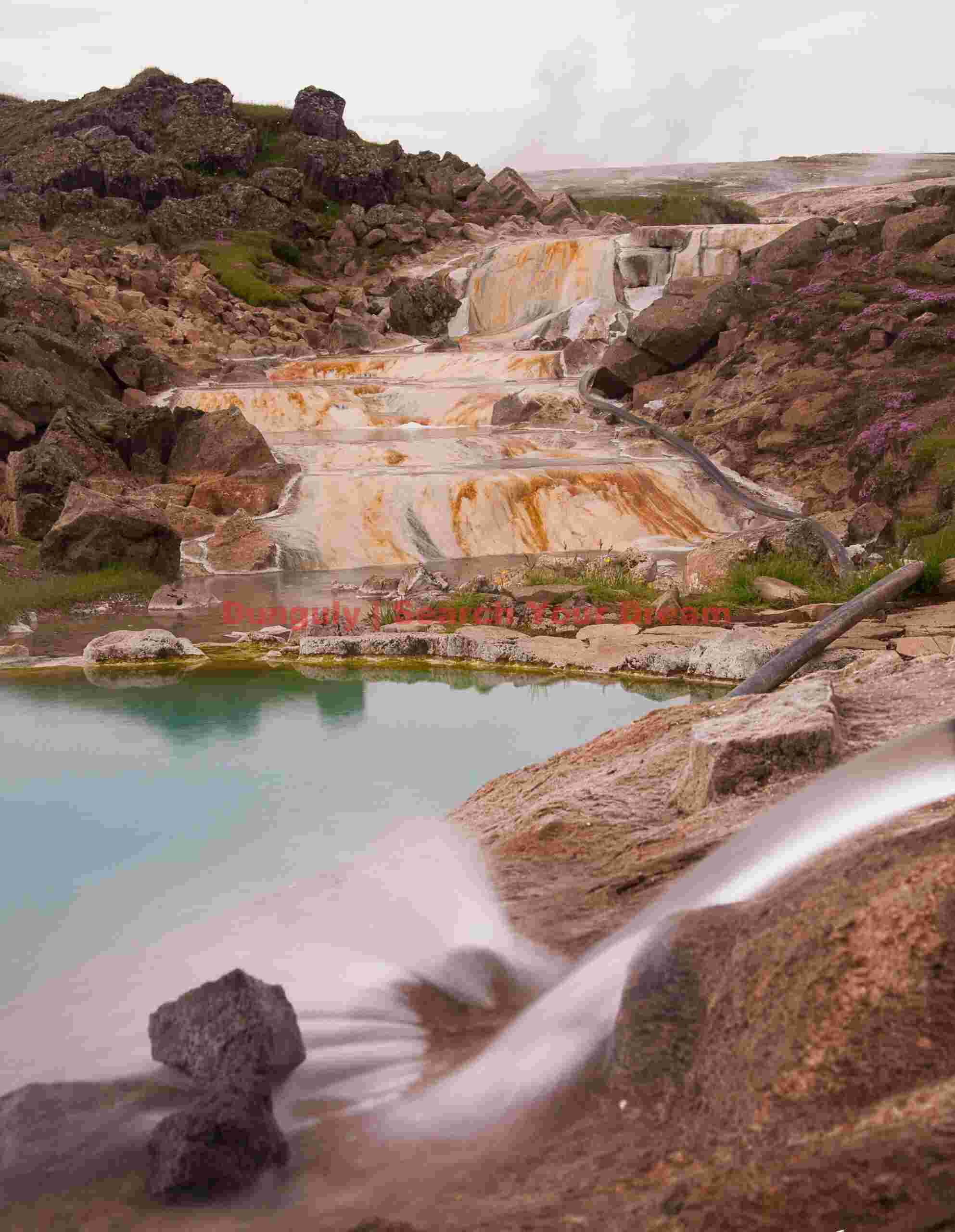 Hot springs, Hveravellir; Iceland Glacial Ice Formation at Hot springs, Hveravellir