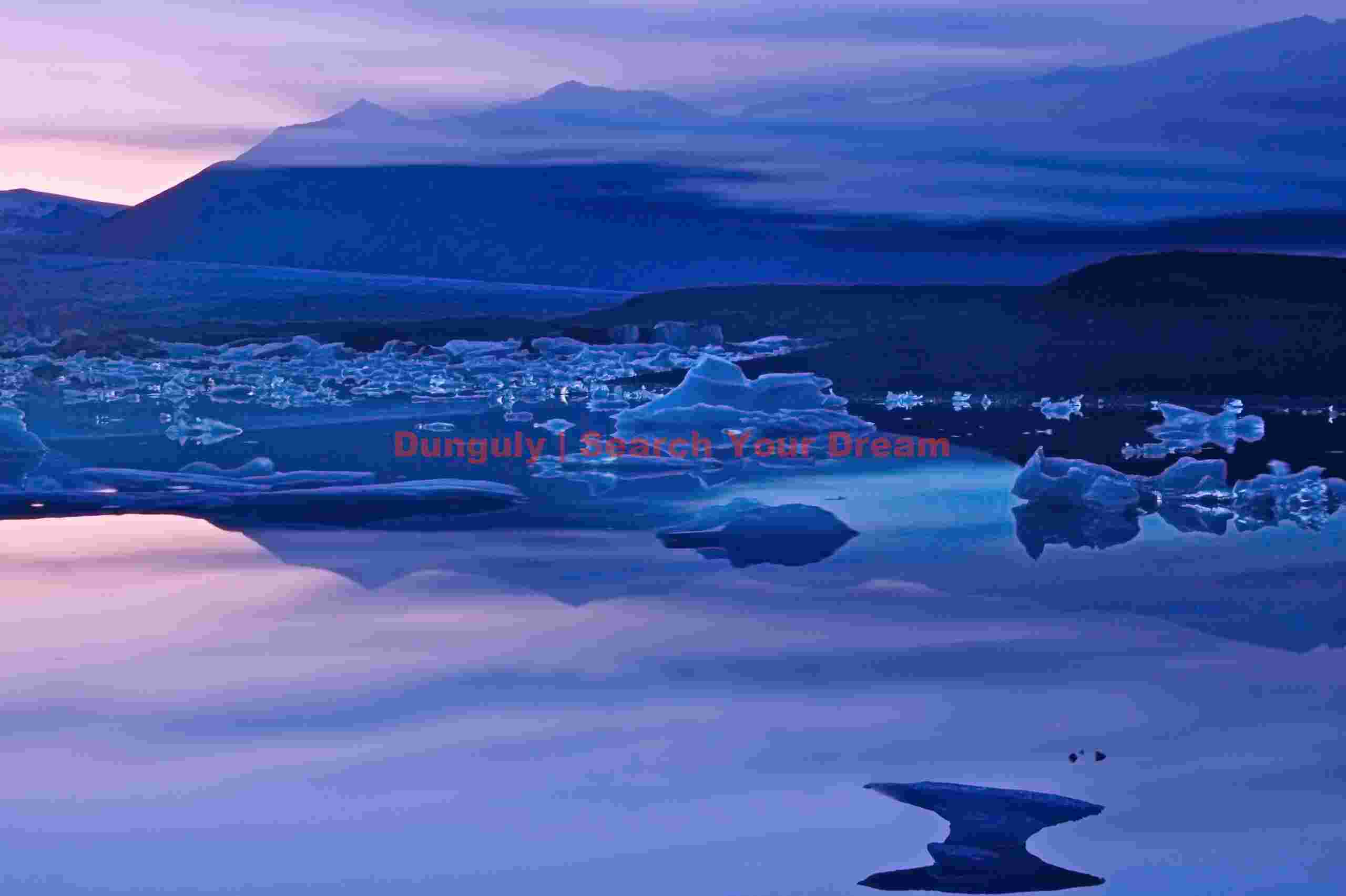 Jokulsarlon - magenta mists Iceland Landscape: Jokulsarlon - magenta mists