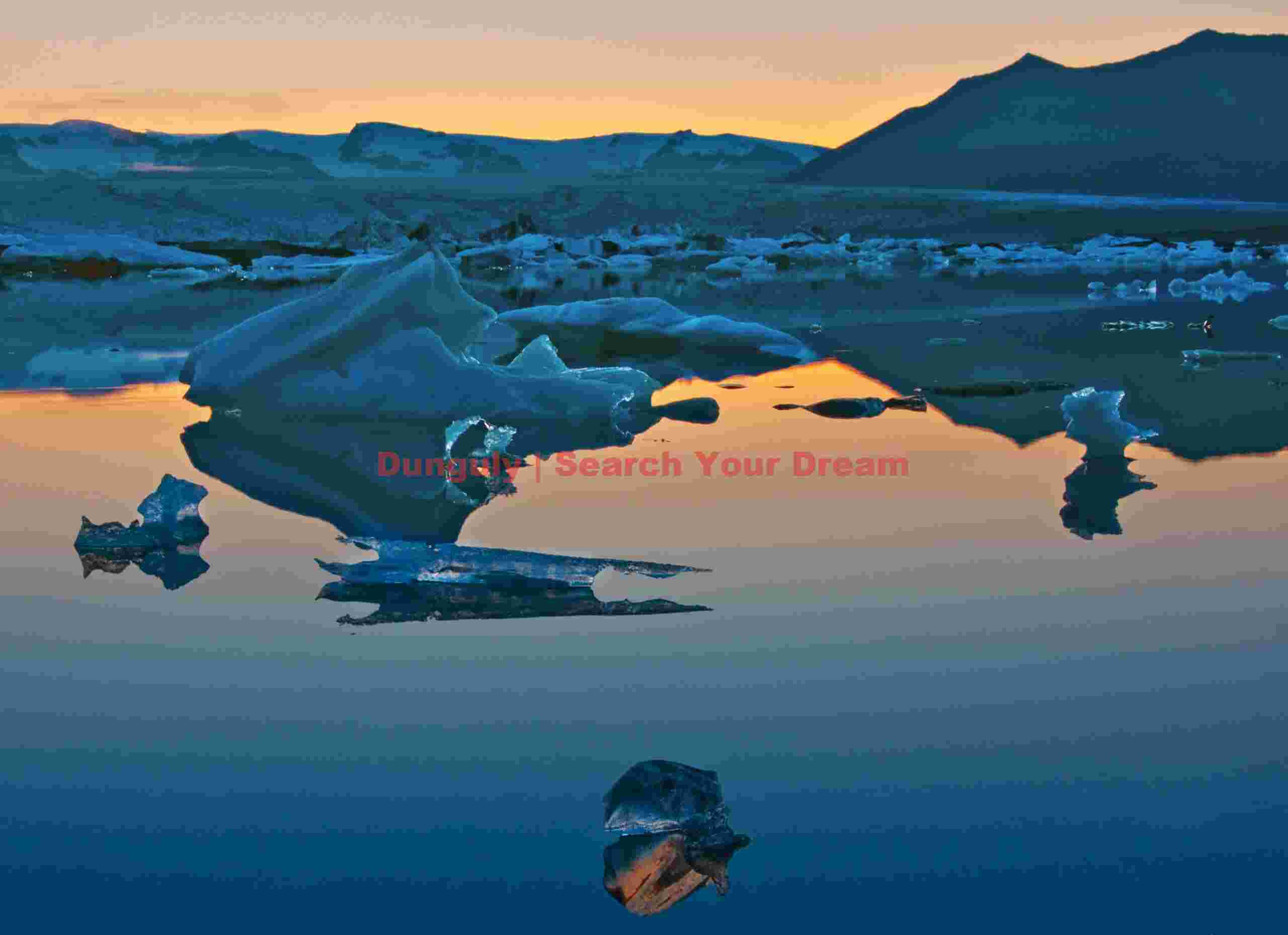 Jokulsarlon - reflection and refraction Perfect Reflection: Jokulsarlon - reflection and refraction