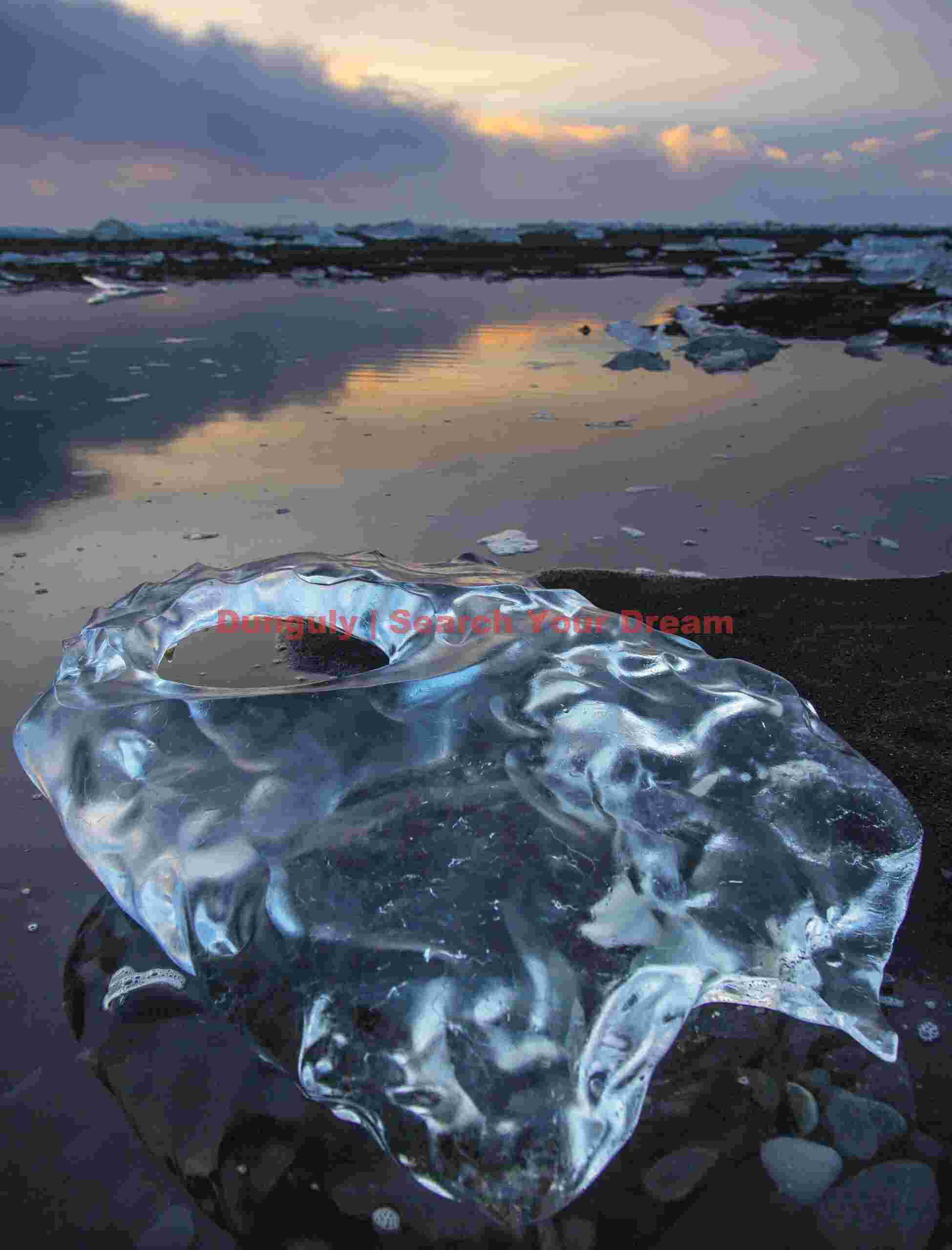 'Polo mint' Jökelberg; Jökulsárlón Lagoon, South Iceland- Glacial Ice Formation at 'Polo mint' Jökelberg