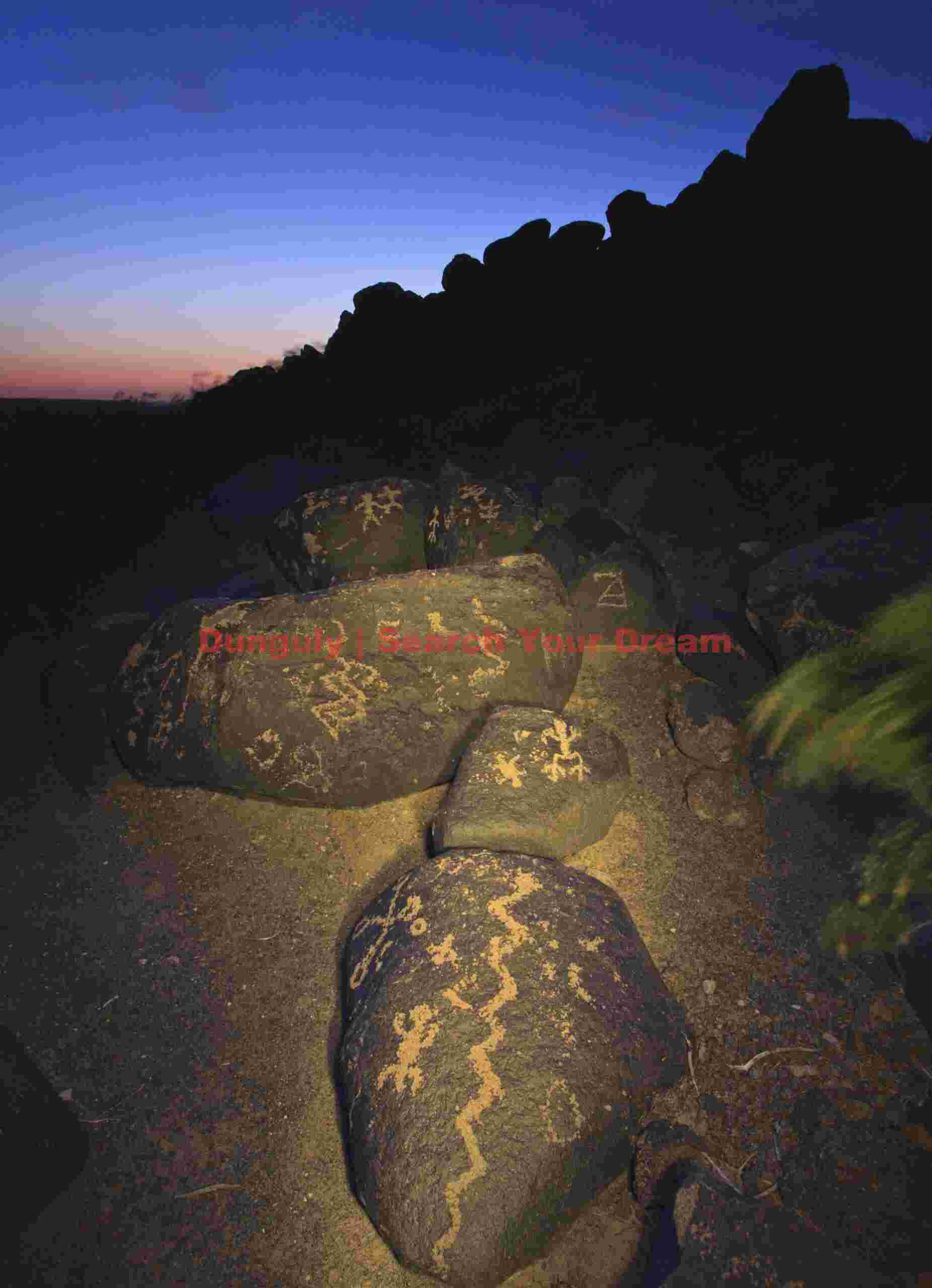 Twilight pertroglyphs #5, Painted Rocks Twilight Petroglyphs #5 at Painted Rocks