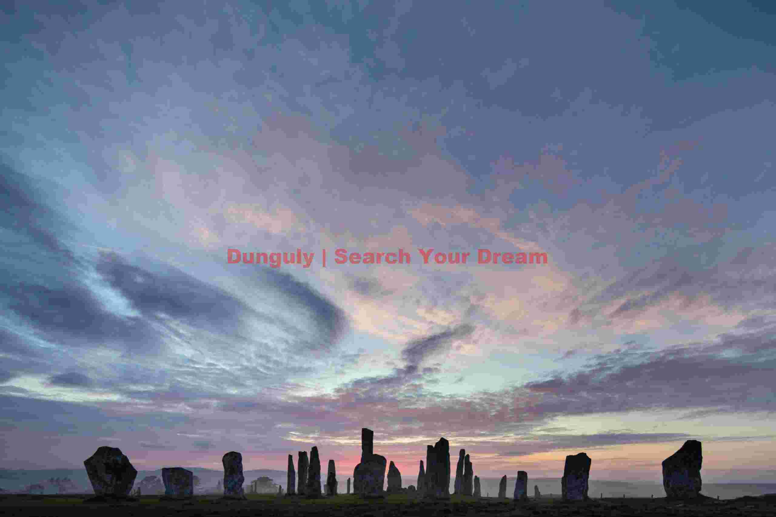 Callanish standing stones, cloud whisps ; Isle of Lewis, Scotland Callanish standing stones, cloud whisps