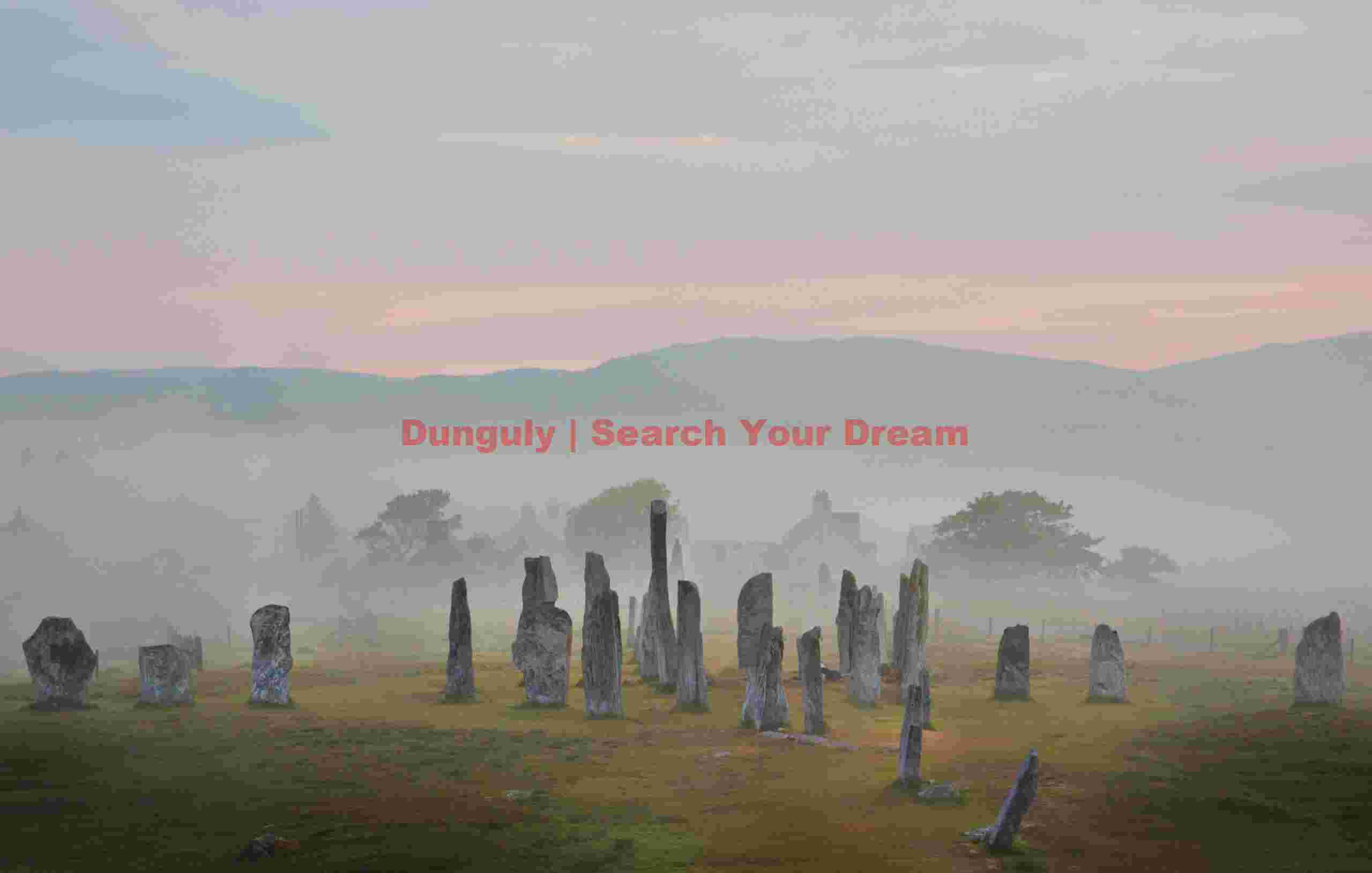 Callanish standing stones in mist; Isle of Lewis, Scotland Callanish standing stones in mist