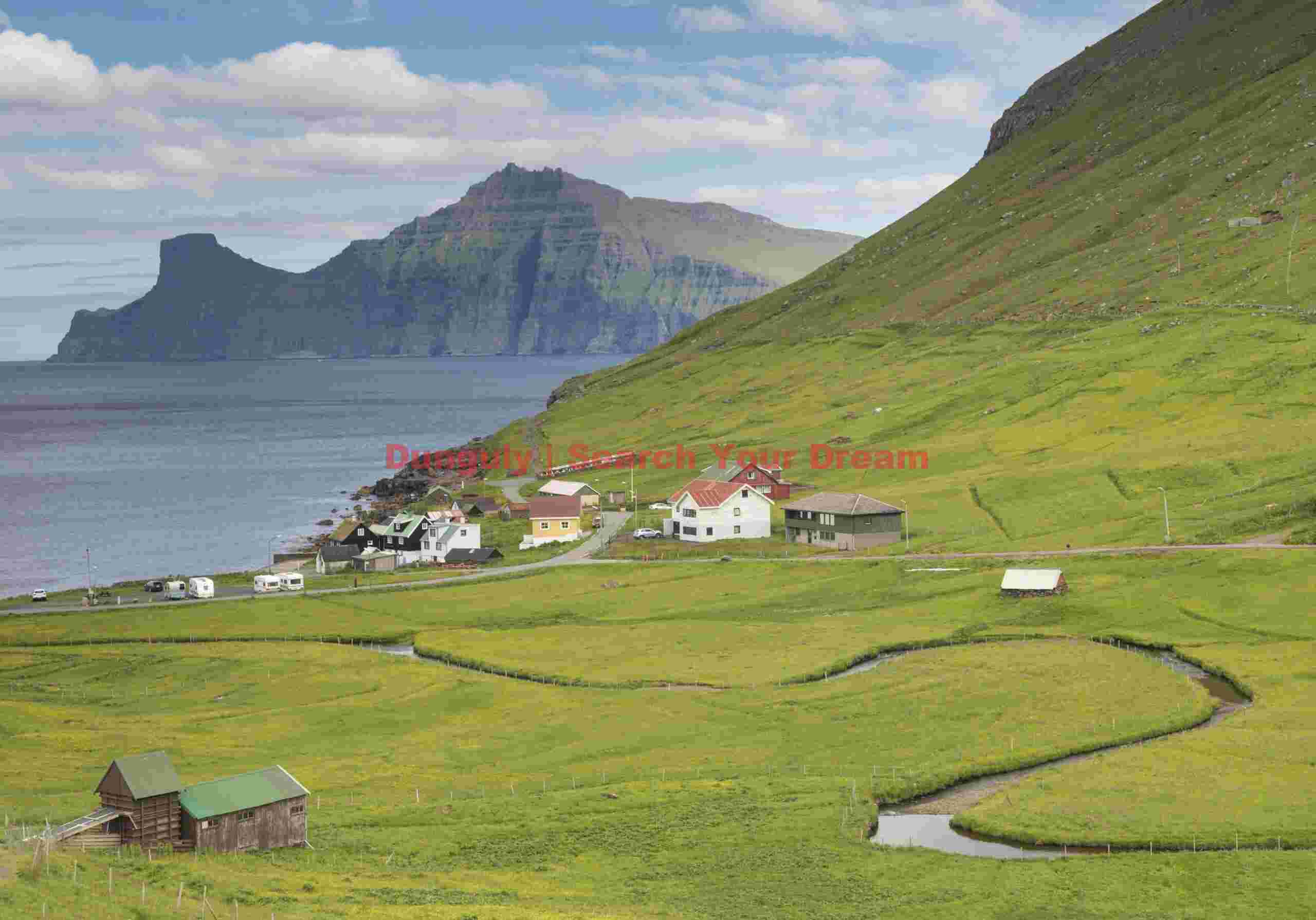Sinuous stream; Faroe Islands Sinuous stream