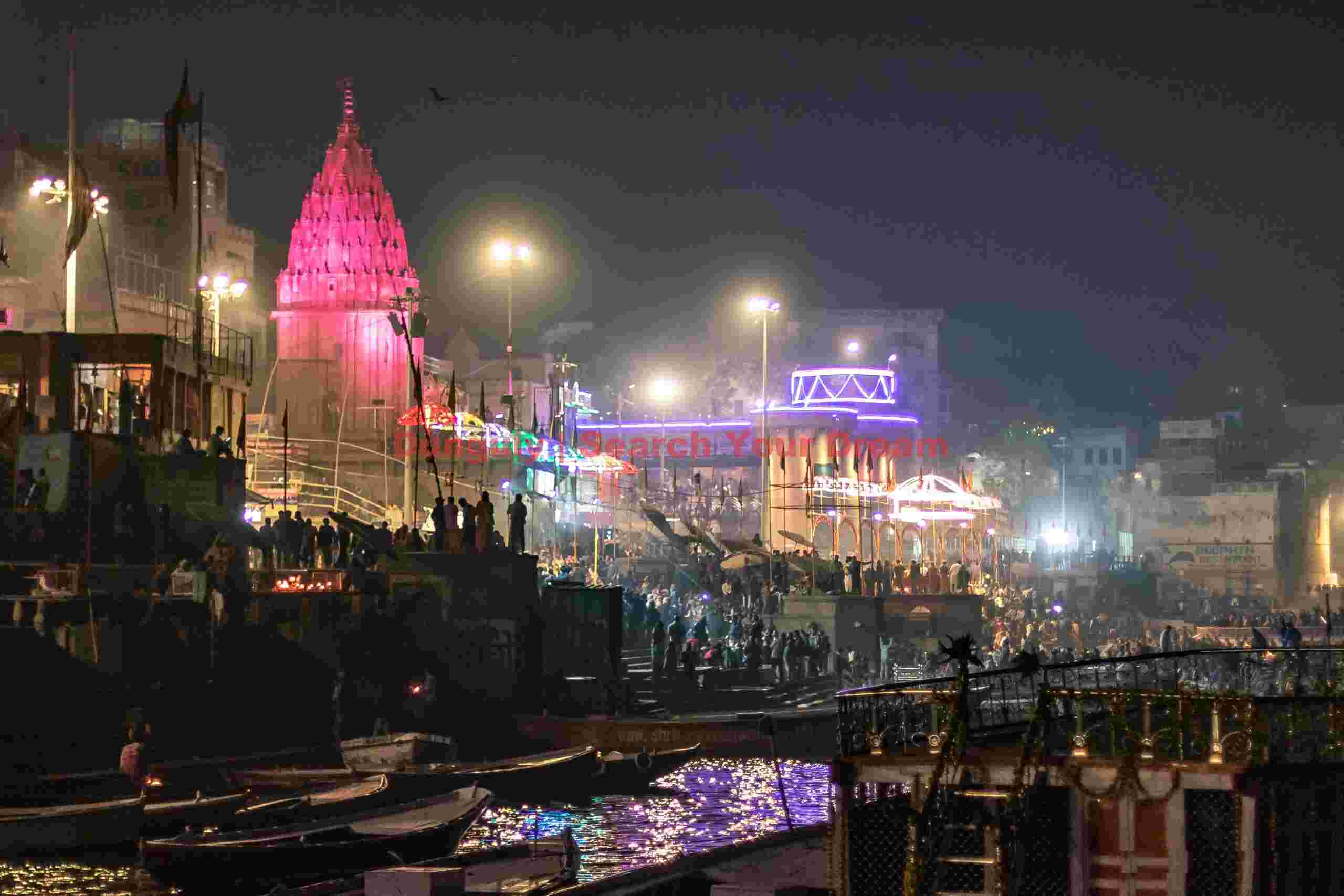 Dasawamedh Ghat before the Aarti ceremoy; Varanasi Dasawamedh Ghat before the Aarti ceremoy