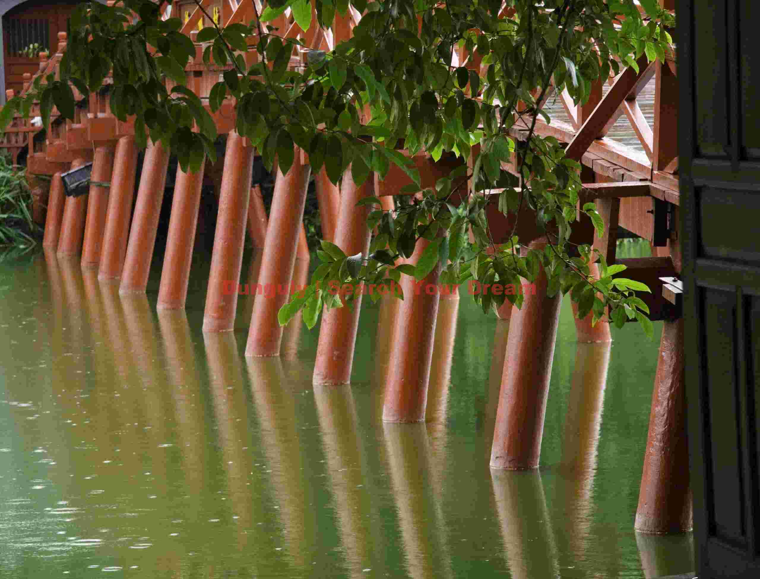 Detail - Bridge to Ben Ngo Son Pagoda, Hoan Kiem Lake ; Hanoi, Vietnam Detail - Bridge to Ben Ngo Son Pagoda, Hoan Kiem Lake