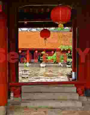 Doorway and lamps