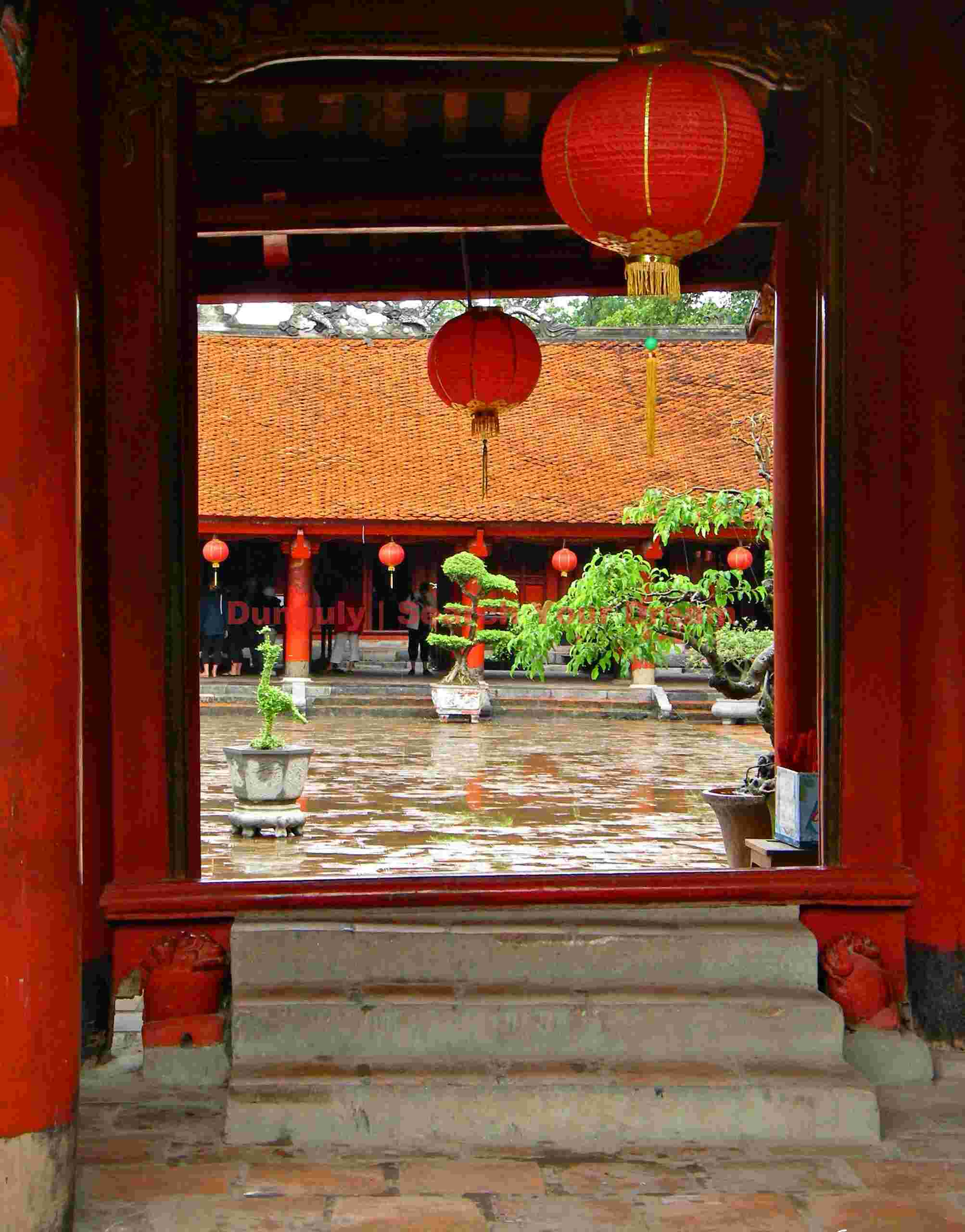 Doorway and lamps ; Temple of Literature ; Hanoi, Vietnam Doorway and lamps